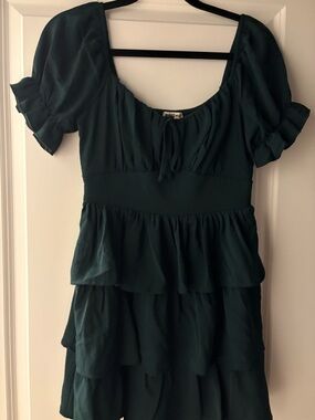 Inspired Hearts Dark Teal Tiered Peasant Blouse